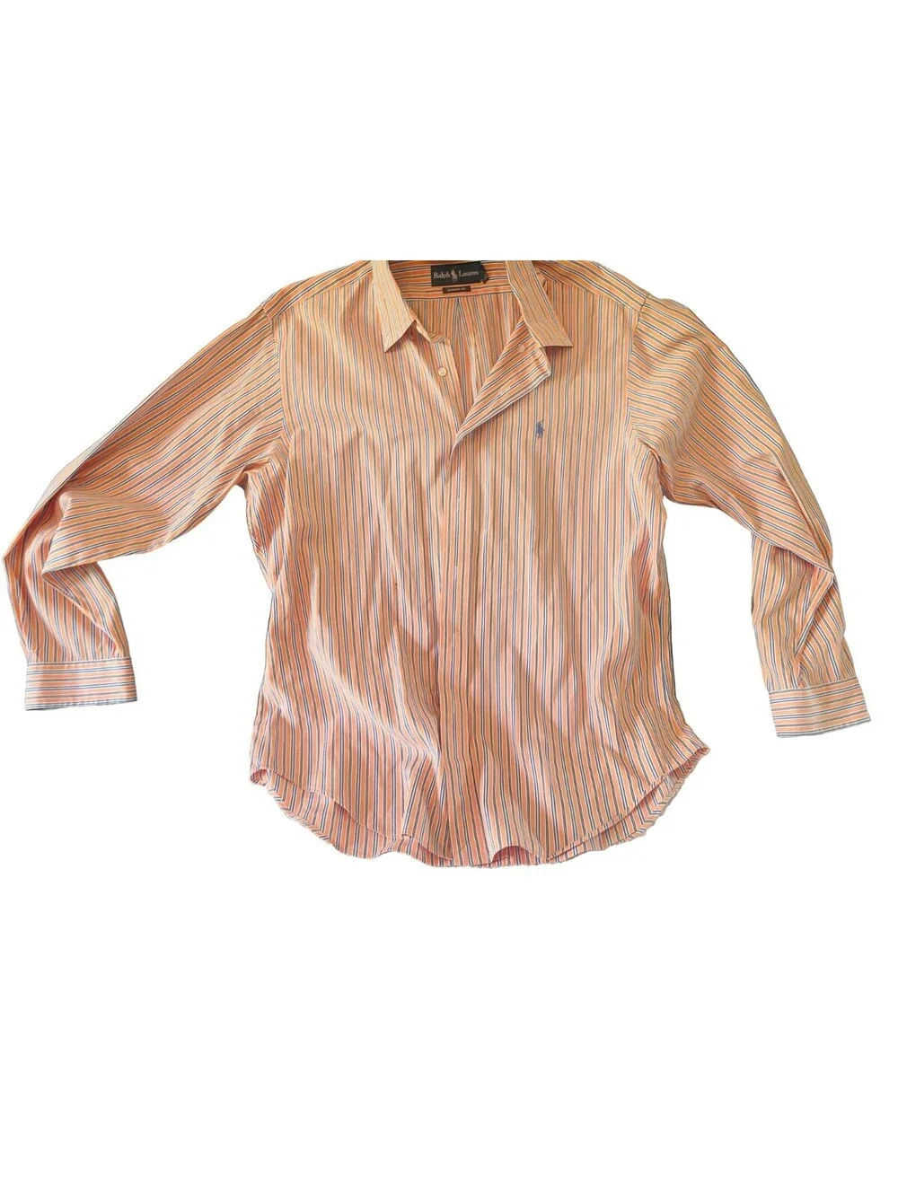 Ralph Lauren Orange/White/Blue Button Down Shirt-L
